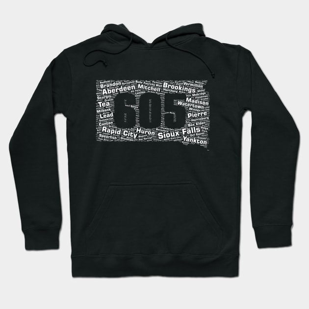 South Dakota 605 Area Code Hoodie by shirtonaut